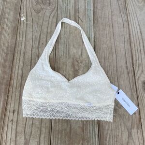Calvin Klein Cream Lace Wireless Bra